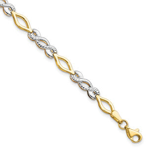 Leslies 10K Two tone Polished D and C Bracelet